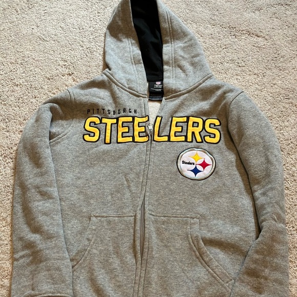 NFL Steelers Youth L Gray Sweatshirt - Picture 1 of 4
